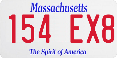 MA license plate 154EX8
