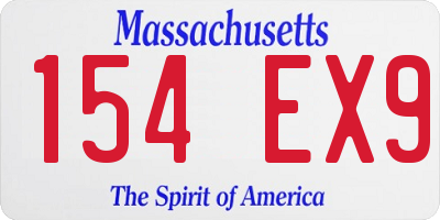 MA license plate 154EX9