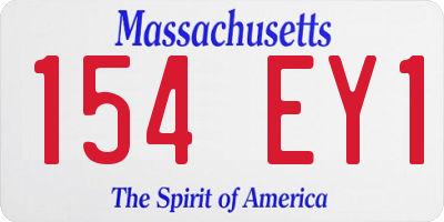 MA license plate 154EY1