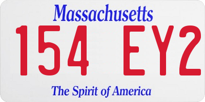 MA license plate 154EY2