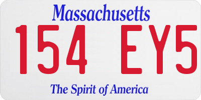 MA license plate 154EY5