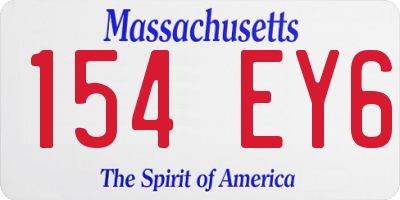 MA license plate 154EY6