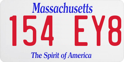 MA license plate 154EY8