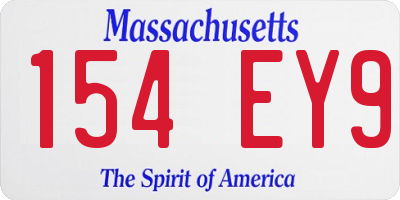 MA license plate 154EY9