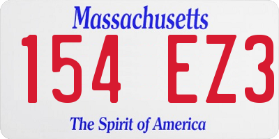 MA license plate 154EZ3
