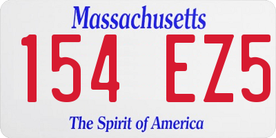 MA license plate 154EZ5