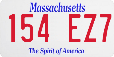 MA license plate 154EZ7