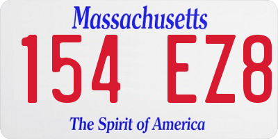 MA license plate 154EZ8