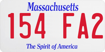 MA license plate 154FA2