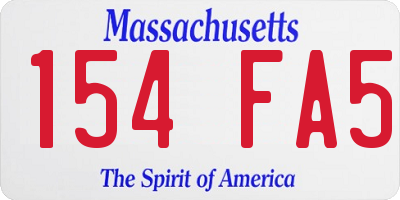 MA license plate 154FA5