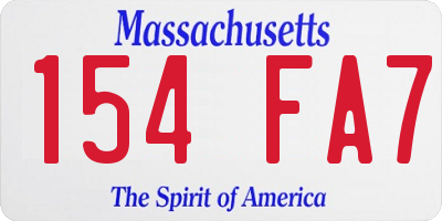 MA license plate 154FA7