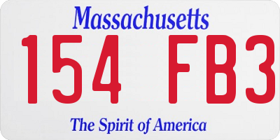 MA license plate 154FB3