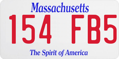 MA license plate 154FB5