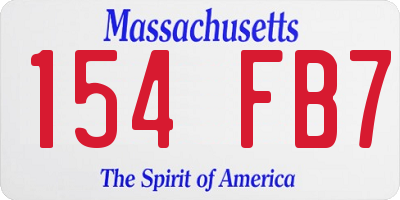 MA license plate 154FB7