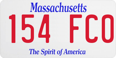 MA license plate 154FC0
