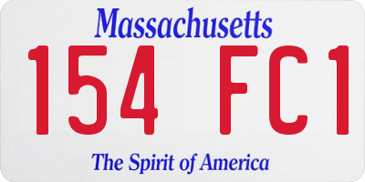 MA license plate 154FC1