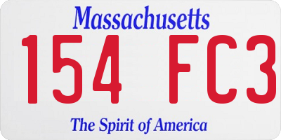 MA license plate 154FC3