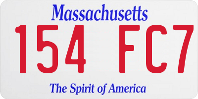 MA license plate 154FC7