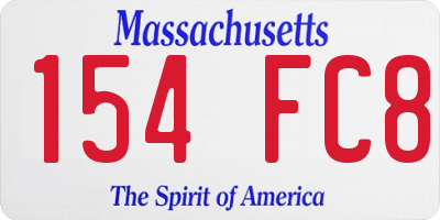 MA license plate 154FC8