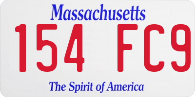 MA license plate 154FC9