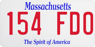 MA license plate 154FD0