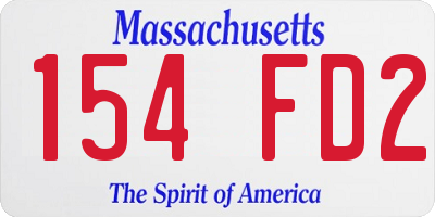 MA license plate 154FD2