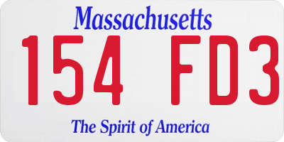 MA license plate 154FD3