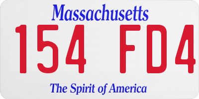 MA license plate 154FD4