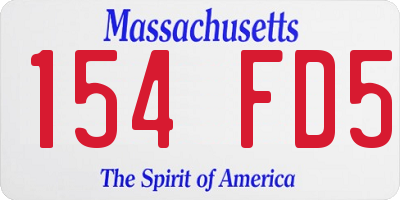 MA license plate 154FD5