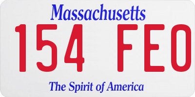 MA license plate 154FE0