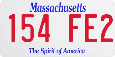 MA license plate 154FE2
