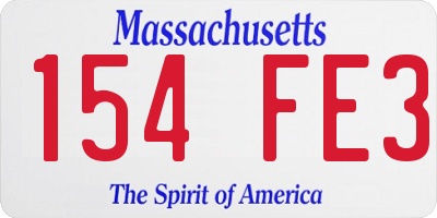MA license plate 154FE3