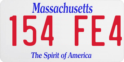 MA license plate 154FE4