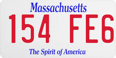MA license plate 154FE6