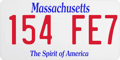 MA license plate 154FE7