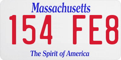 MA license plate 154FE8