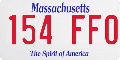 MA license plate 154FF0