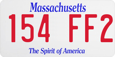 MA license plate 154FF2