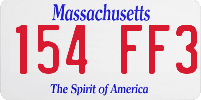 MA license plate 154FF3
