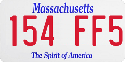 MA license plate 154FF5