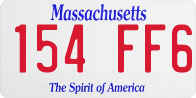 MA license plate 154FF6