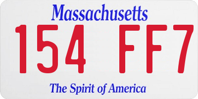 MA license plate 154FF7