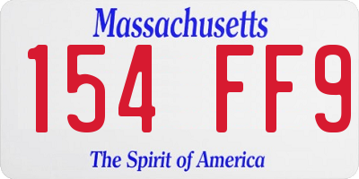 MA license plate 154FF9