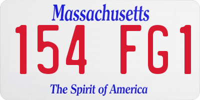 MA license plate 154FG1