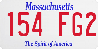 MA license plate 154FG2