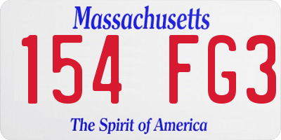 MA license plate 154FG3