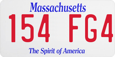 MA license plate 154FG4