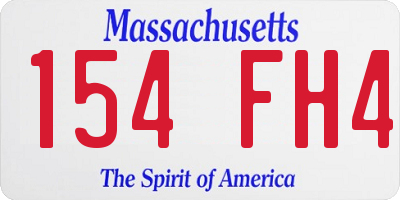 MA license plate 154FH4