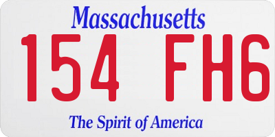 MA license plate 154FH6
