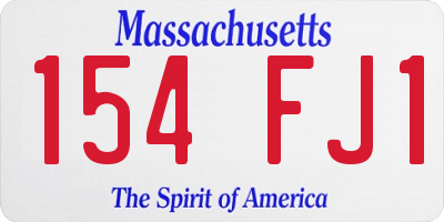 MA license plate 154FJ1